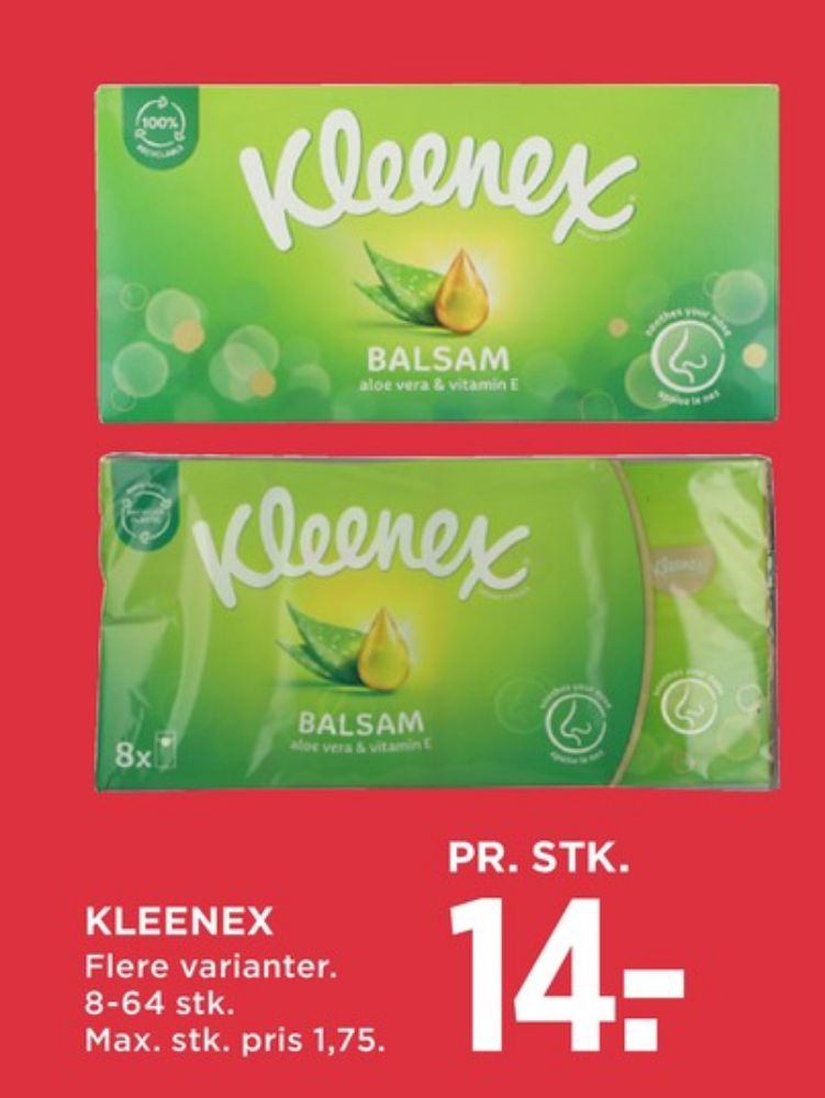 Kleenex, Lommetørklæder