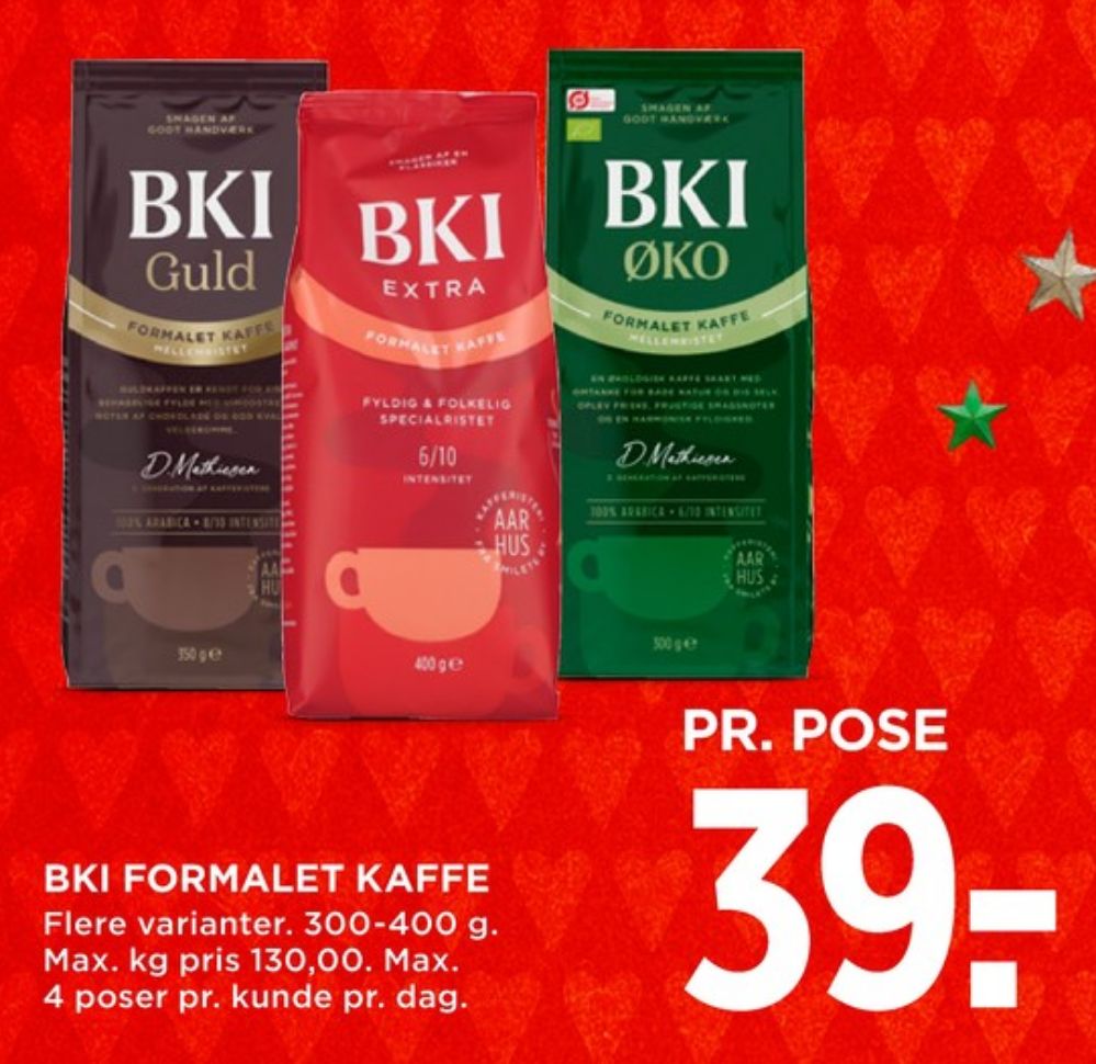 BKI Extra Specialristet, Kaffe Formalet