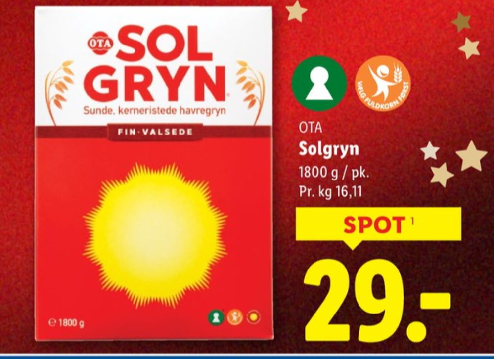 Ota Sol Gryn, Finvalsede Havregryn 