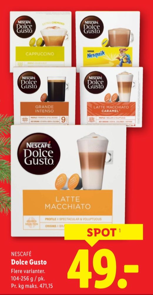 Nescafe Dolce Gusto Grande Intenso, Kaffekapsler