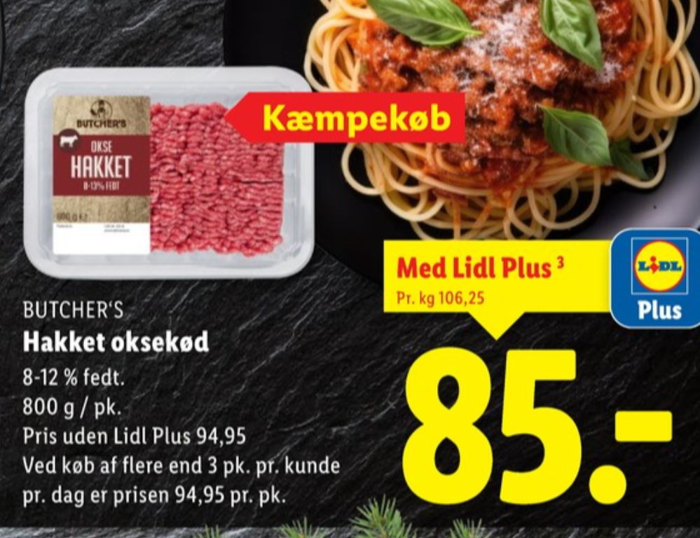 Butchers, Hakket oksekød 8-12%