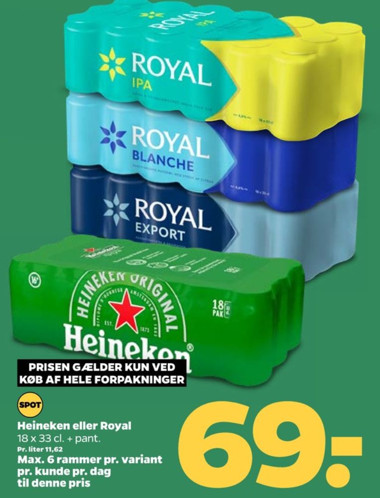 Heineken, Øl 18 pk.