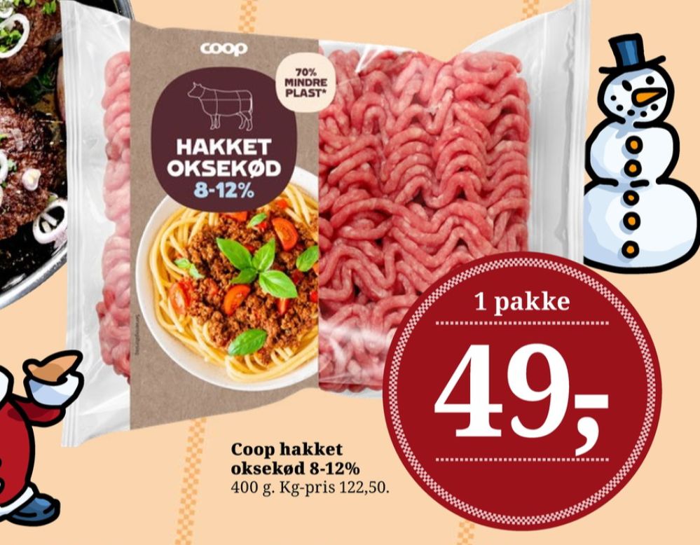 Coop, Hakket oksekød 8-12%
