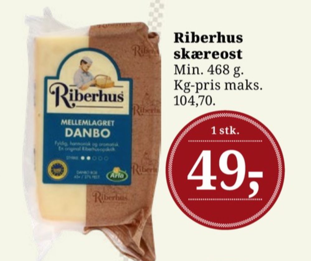 Riberhus, Skæreost Danbo Mellemlagret