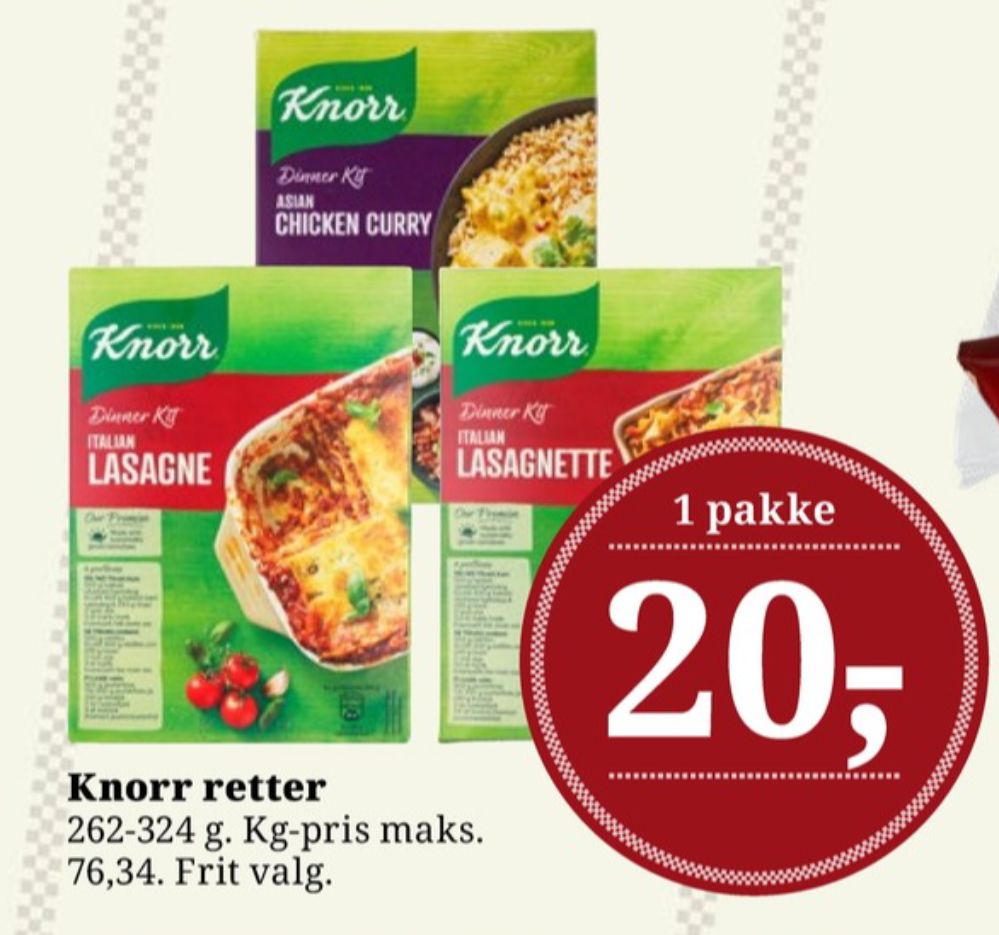 Knorr Dinner Kitt, Italian Lasagnette