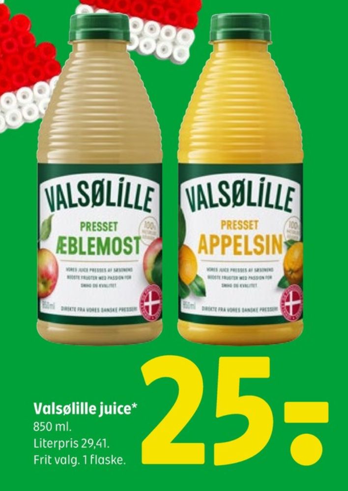 Valsølille, Appelsinjuice