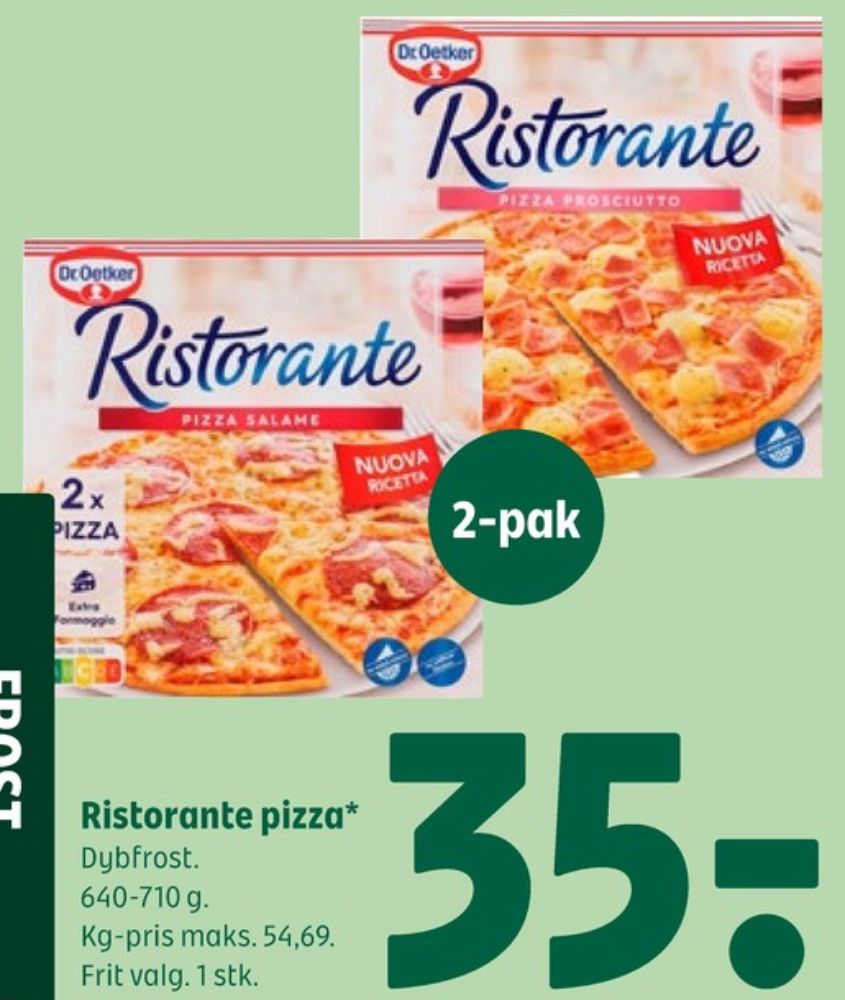 Ristorante, Pizza Prosciutto