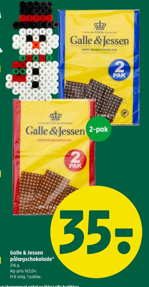 Galle & Jessen, Pålægschokolade Mørk