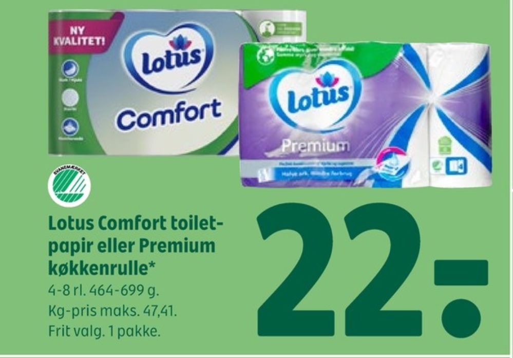 Lotus Comfort, Toiletpapir