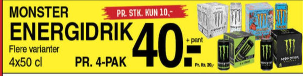 Monster Ultra Energy, Energidrik 4 pk.
