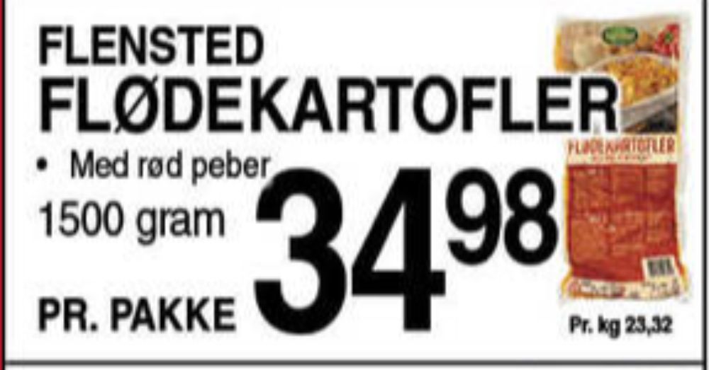 Flensted, Flødekartofler med Rød Peber