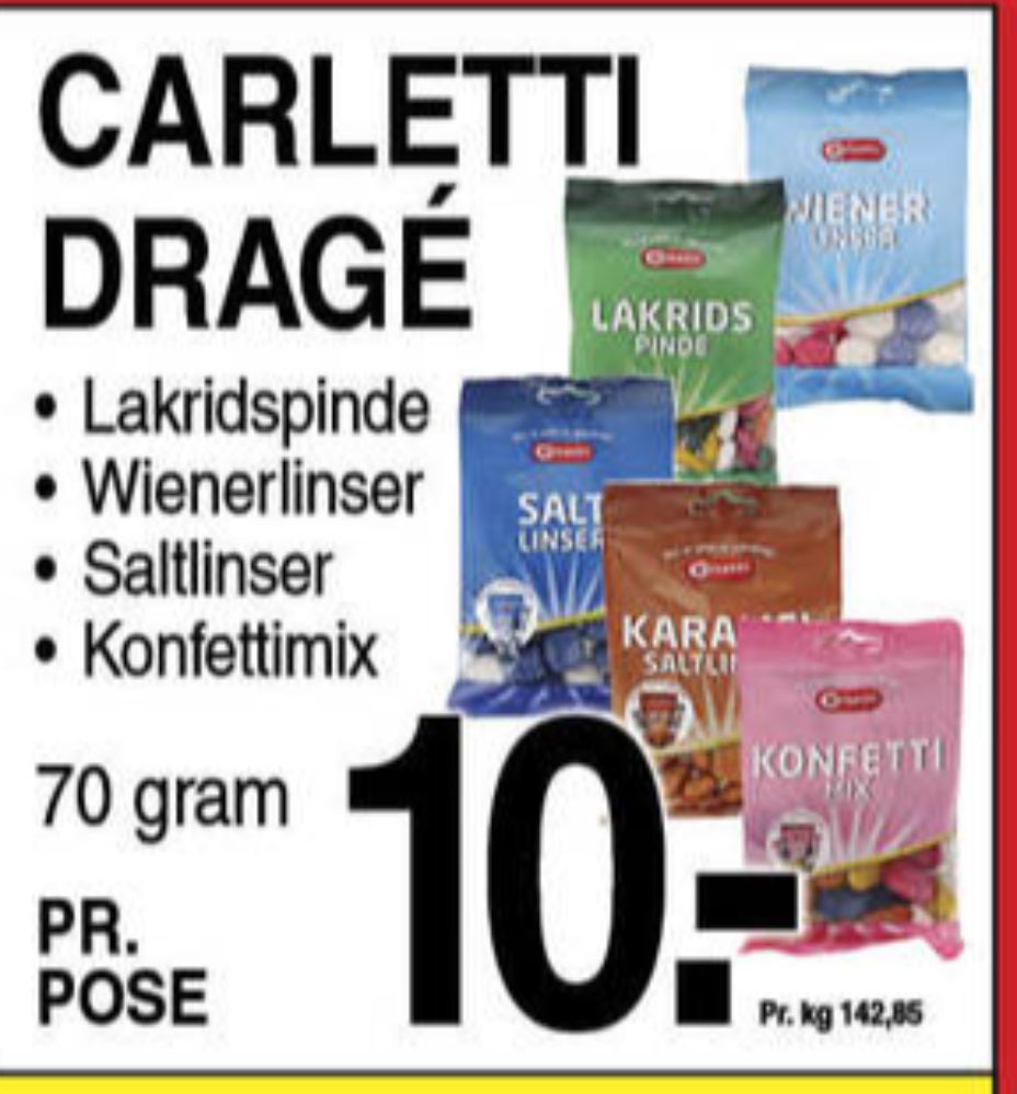 Carletti Lakridspinde, Dragée