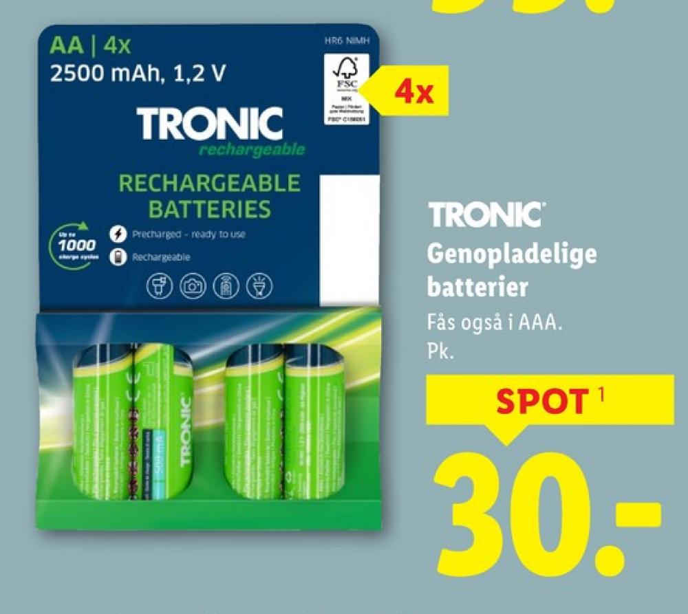 Tronic, Batterier