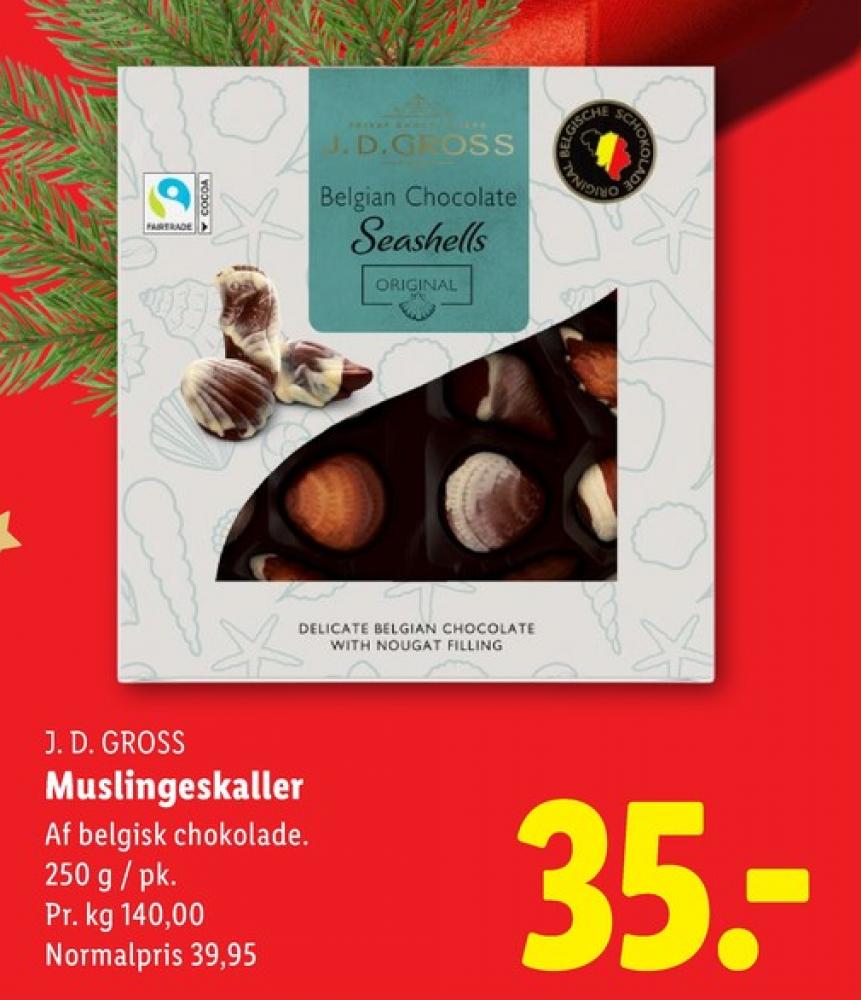 JD Gross Sea Shells, Dessertchokolade