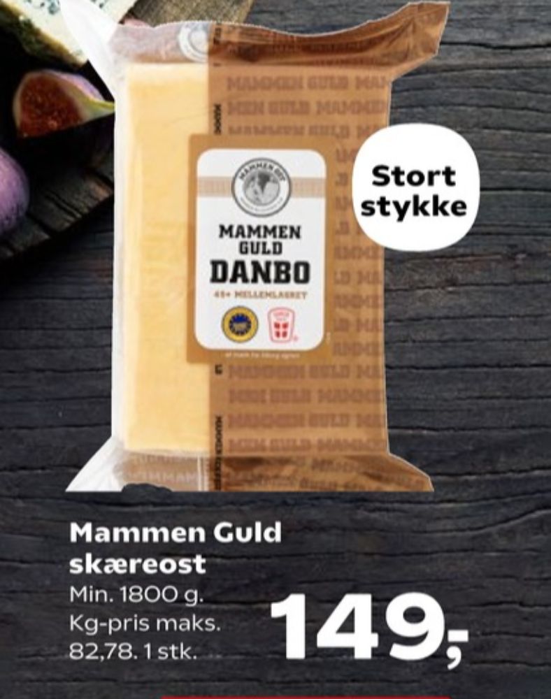 Mammen, Skæreost Danbo Guld Mellemlagret