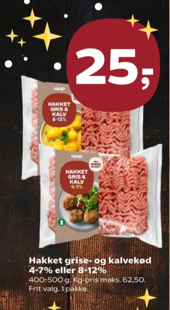Coop, Hakket kalv og grisekød 4-7%