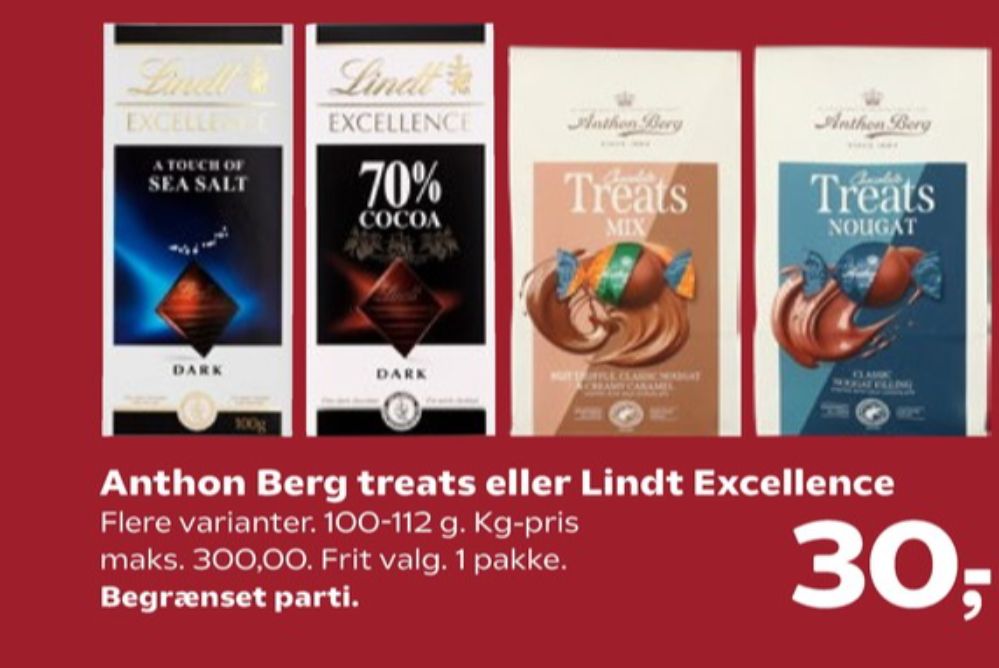 Lindt Excellence, Chokoladeplade 70 % Cocoa Dark