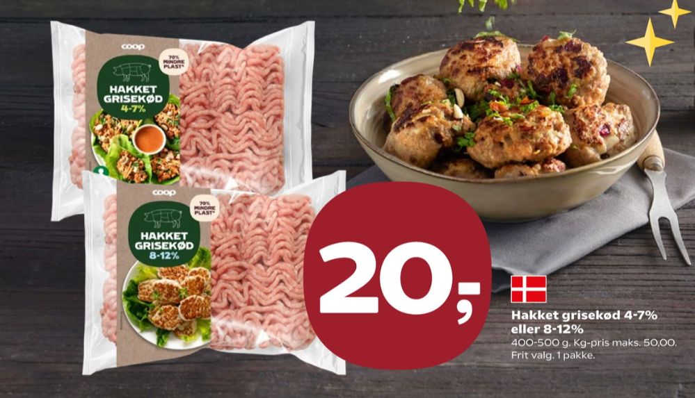 Coop, Hakket grisekød 8-12%