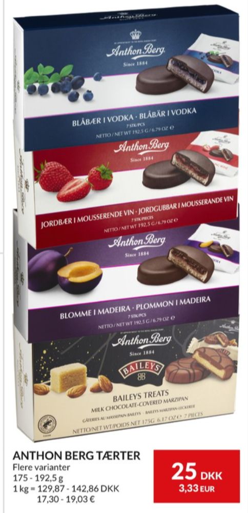 Anthon Berg, Marcipantærter Blomme i Madeira