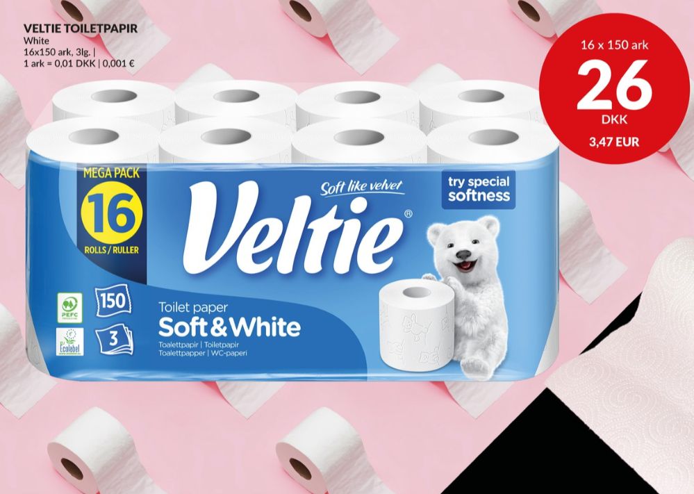 Veltie, Toiletpapir