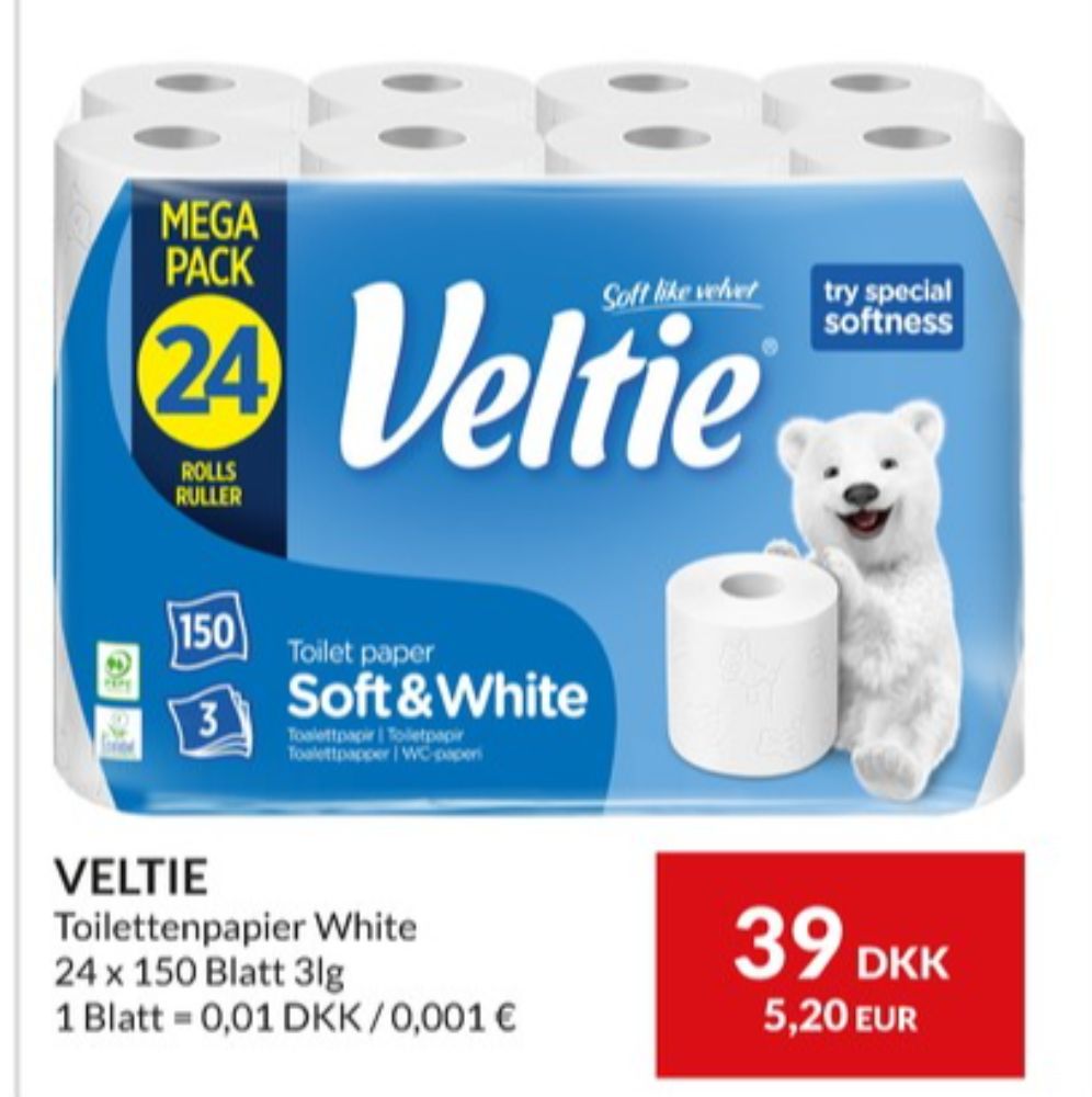 Veltie, Toiletpapir