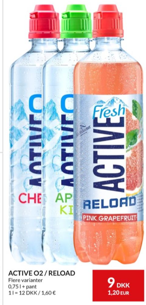 Active O2, Mineralvand Apple/Kiwi