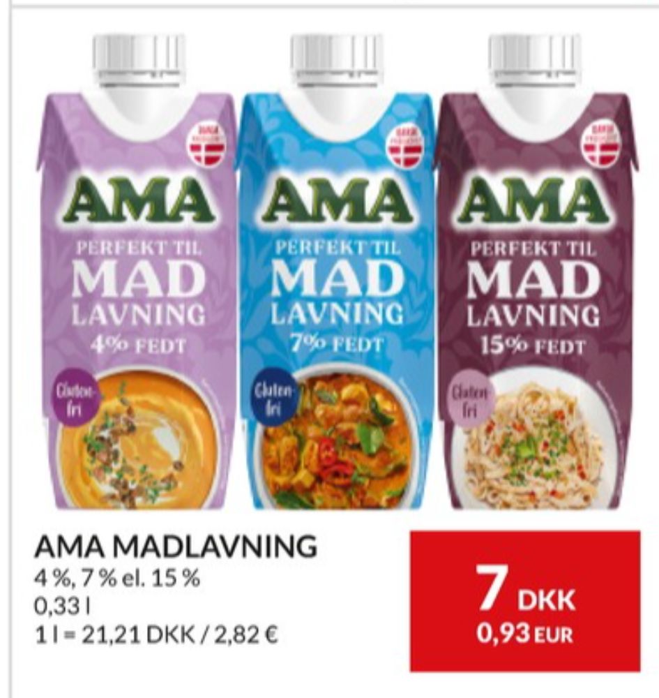 Ama, Madlavningsfløde 4%