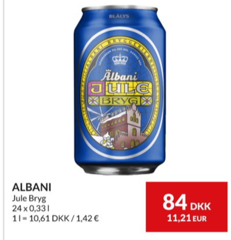 Albani Blålys Julebryg, Øl 24 pk.