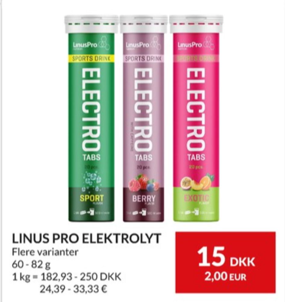 LinusPro, Træningstilskud