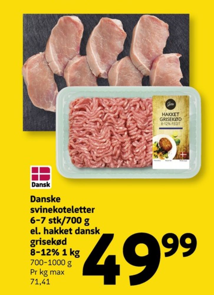 Gestus, Hakket grisekød 8-12%