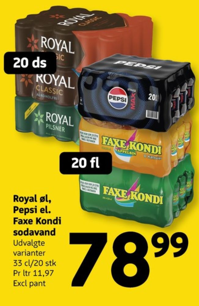 Faxe Kondi 0 Kalorier Appelsin, Appelsinsodavand 20 pk.