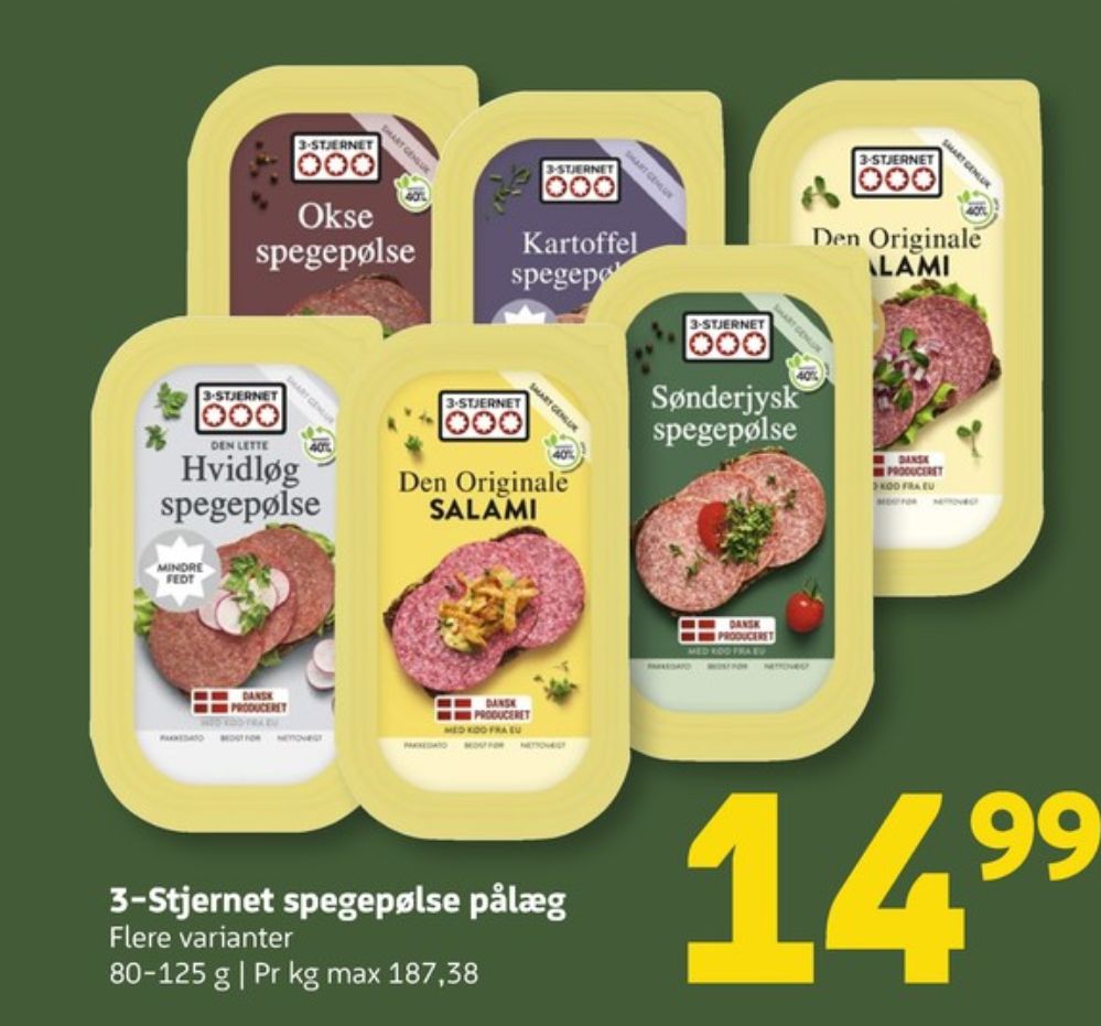 3-stjernet Gul bordpak, Oksespegepølse