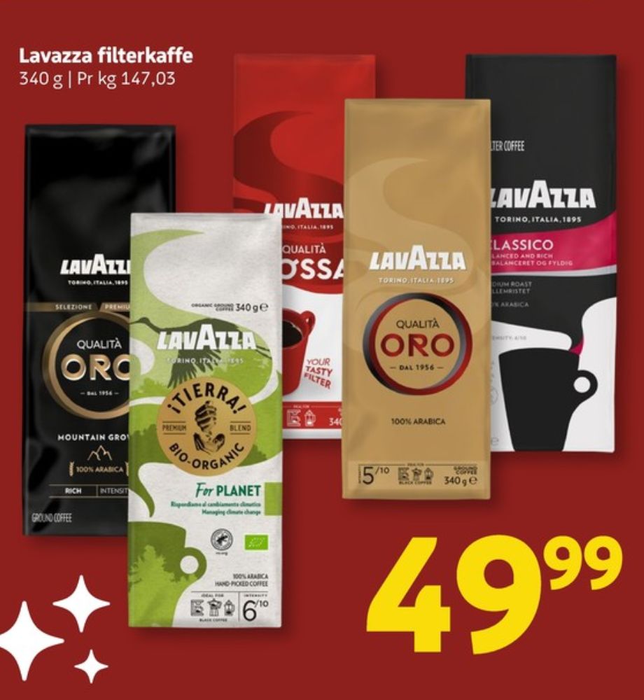 LavAzza Qualita Oro, Kaffe Formalet