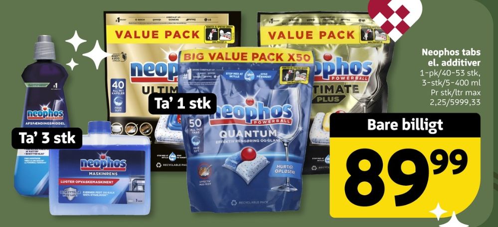 Neophos, Maskinopvask-tabs