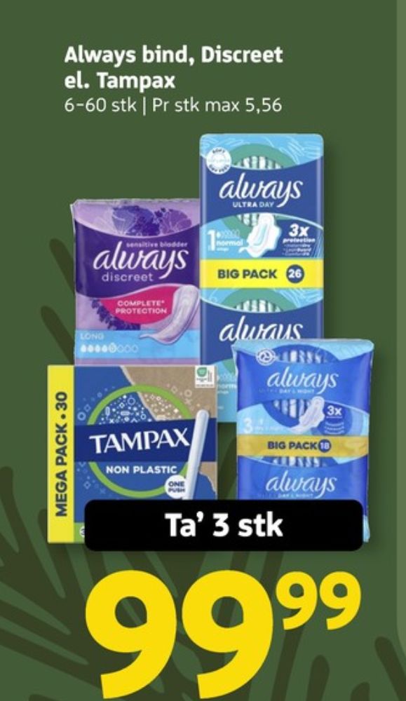 Tampax, Tamponer