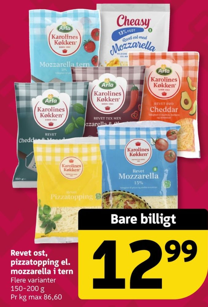 Karolines, Revet ost Mozzarella