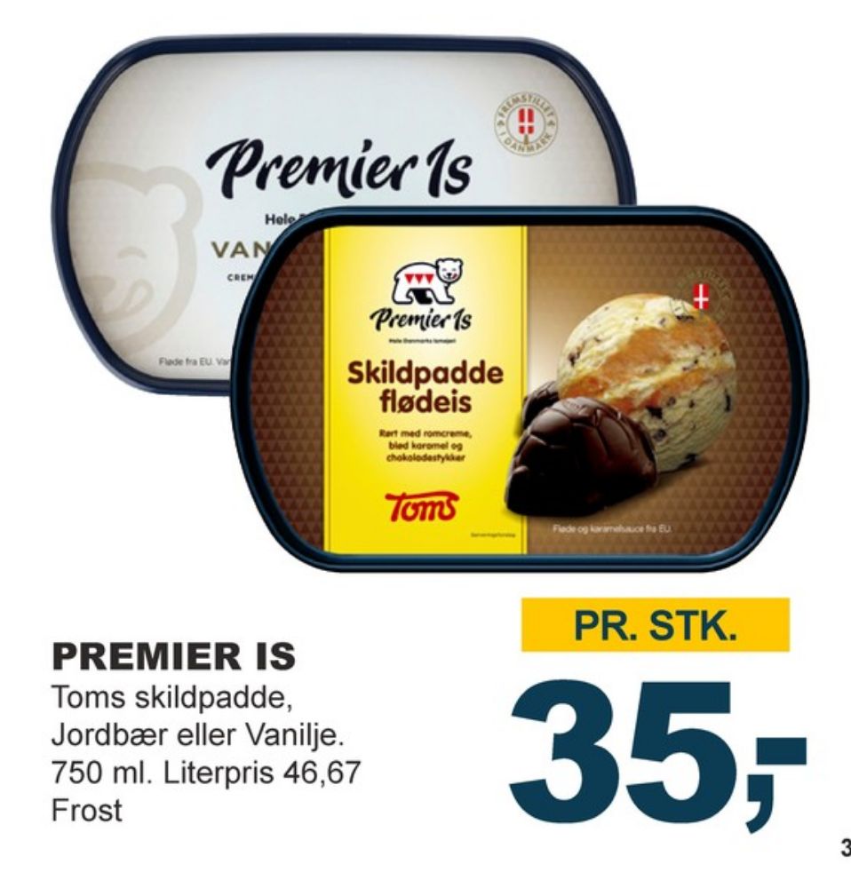 Premier, Jordbær Flødeis