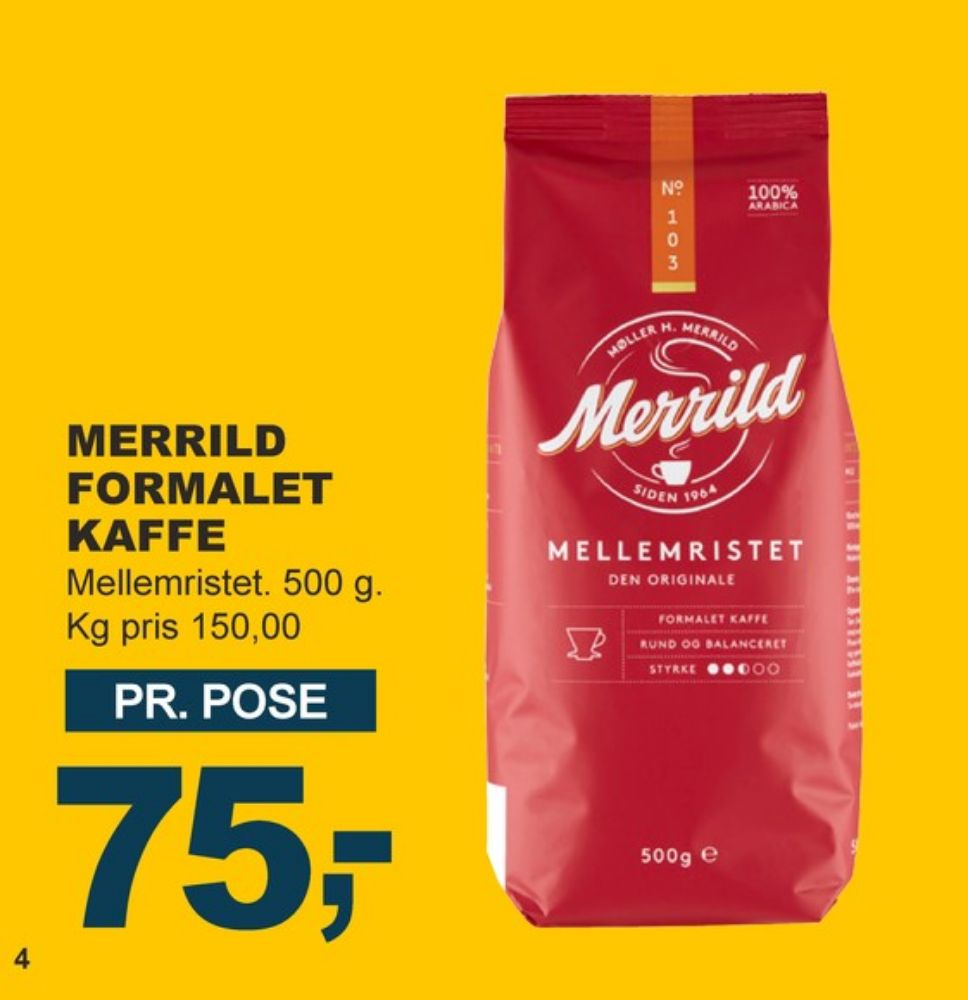 Merrild Mellemristet, Kaffe Formalet