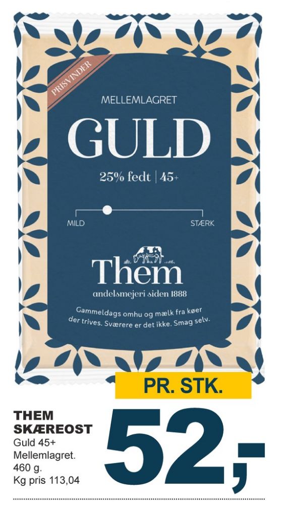 Them Ost, Skæreost Guld mellemlagret 25%