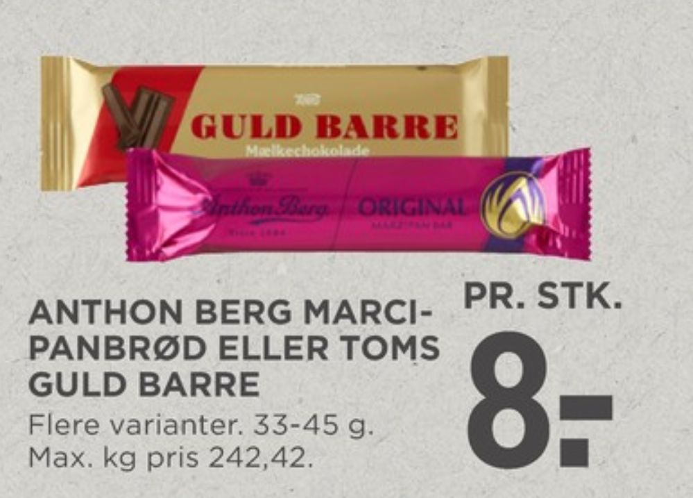 Toms Guldbarre, Chokoladebar Mælkechokolade