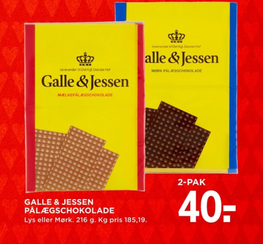 Galle & Jessen, Pålægschokolade Mørk