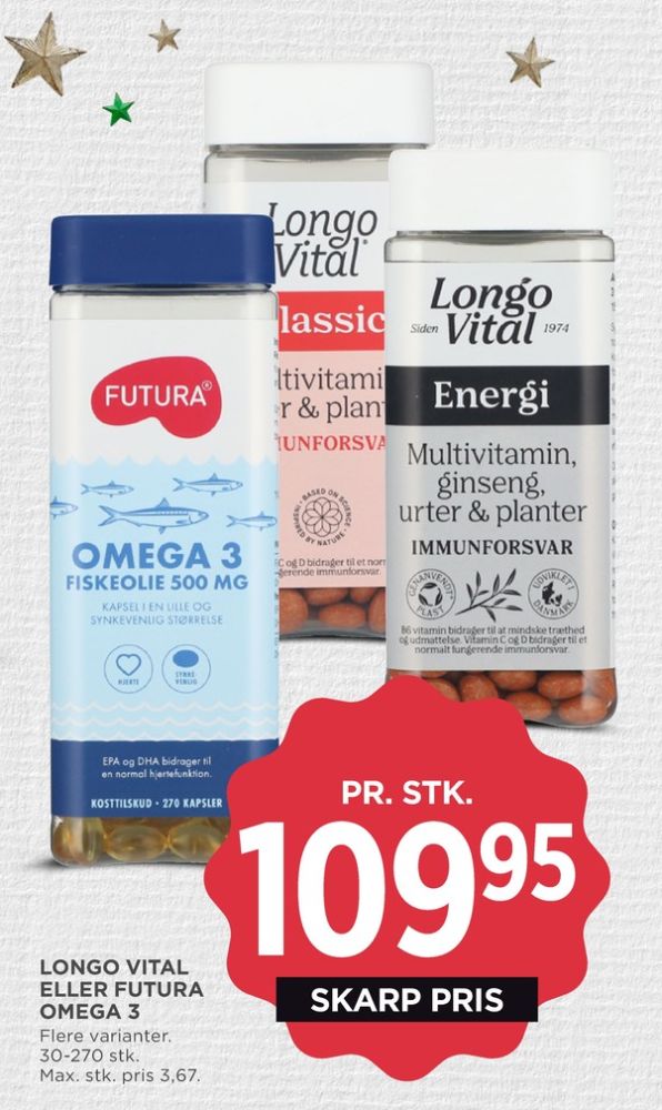 Longo Vital, Vitaminer