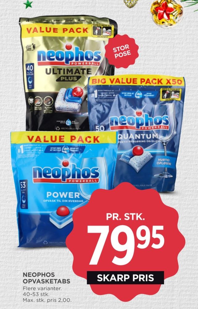 Neophos, Maskinopvask-tabs