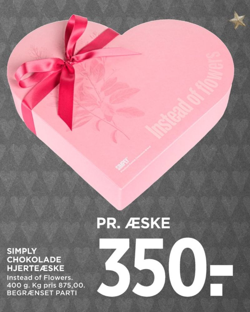 Simply Chocolate, Dessertchokolade Hjerteæske Instead of Flowers