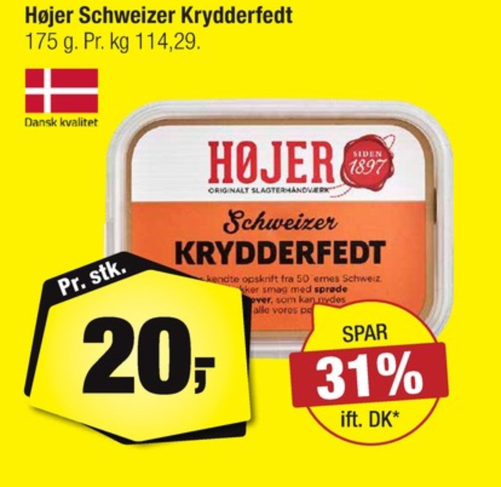Højer Pølser, Krydderfedt Schweiz