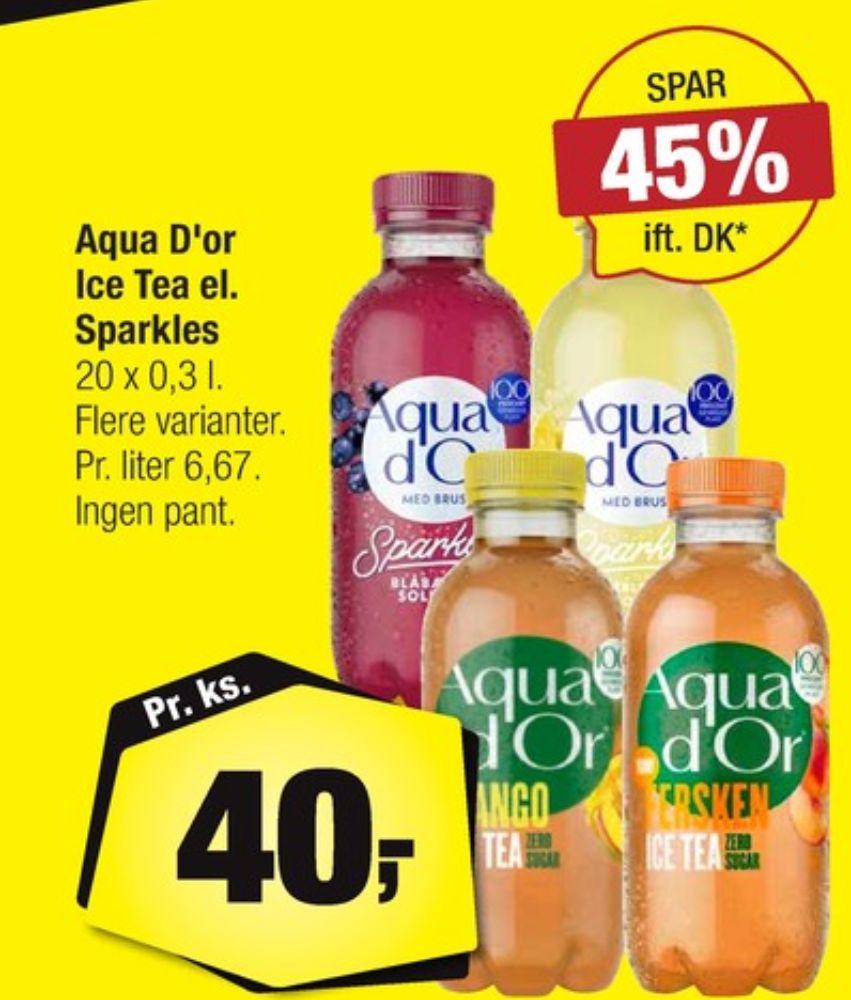 Aqua d'Or Fersken, Ice Tea Fersken 20 pk.