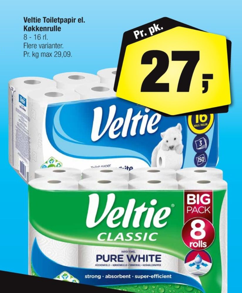 Veltie, Toiletpapir