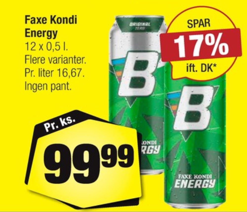 Faxe Kondi Booster , Energidrik 12 pk.