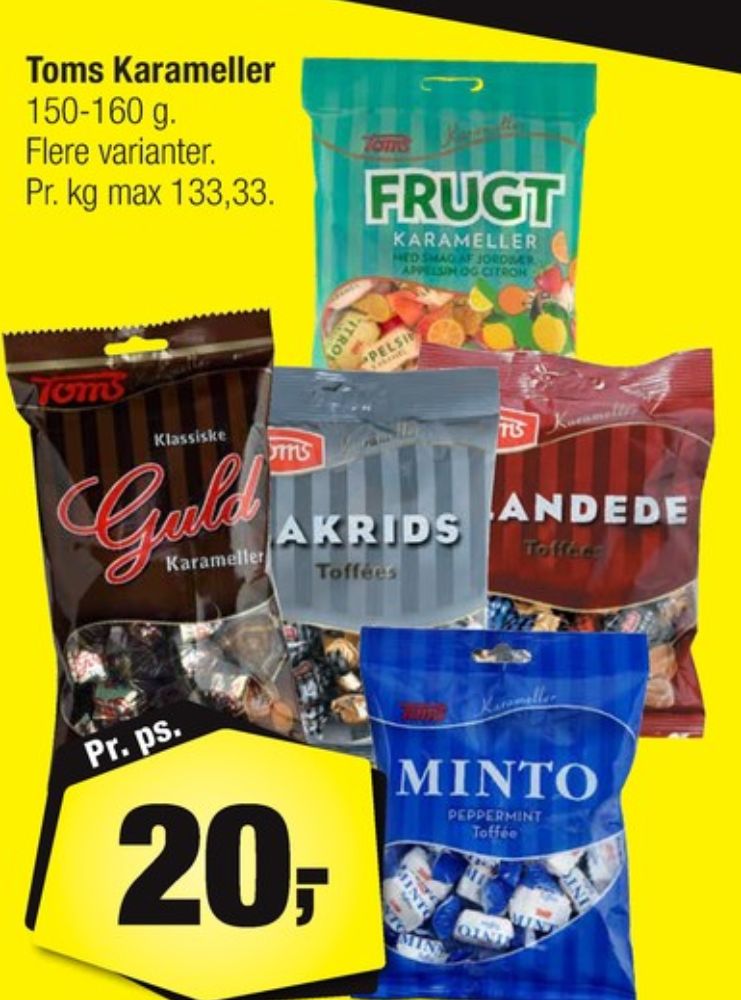 Toms Blandede Karameller, Karameller