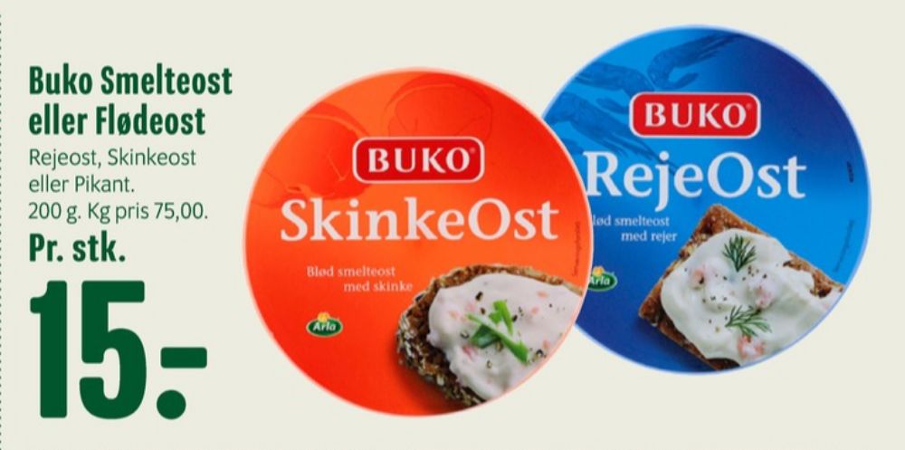 Buko Smelte, Smøreost Skinkeost